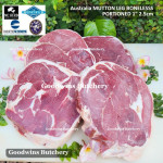 Mutton LEG BONELESS paha domba frozen Australia MIDFIELD half 1/2 cuts +/- 1.8 kg (price/kg)